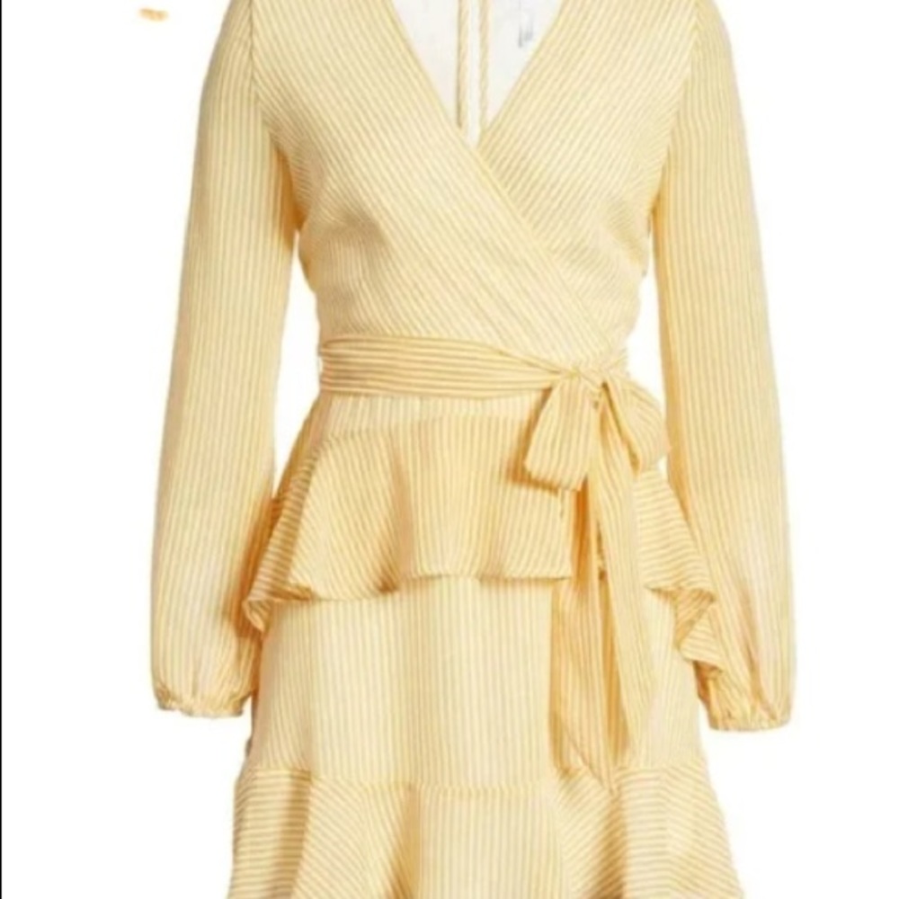 Leith Long Sleeve Wrap Front Minidress